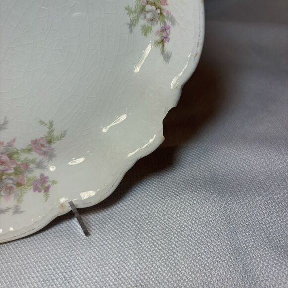 Homer Laughlin Hudson Vintage China Pink Floral Pattern Plate Trinket Dish *READ - Picture 4 of 10